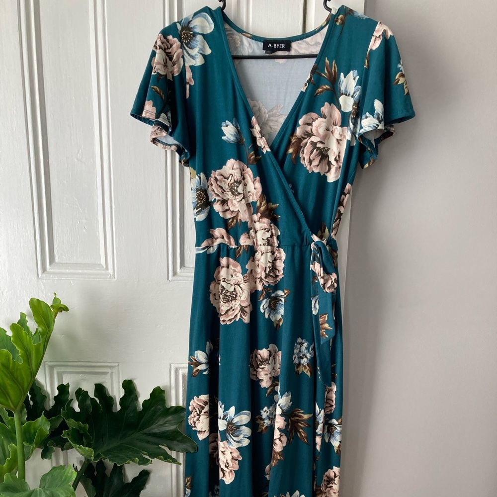 Amy Byer Faux wrap Hi-low Dress